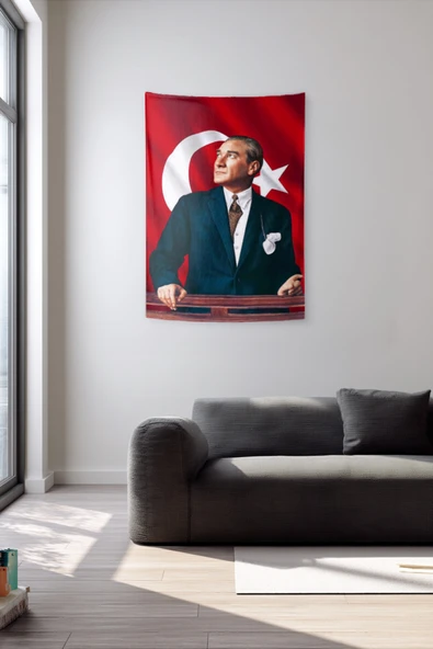 Medi Home Mustafa Kemal Atatürk Duvar Halısı Duvar Örtüsü ürün görseli 1