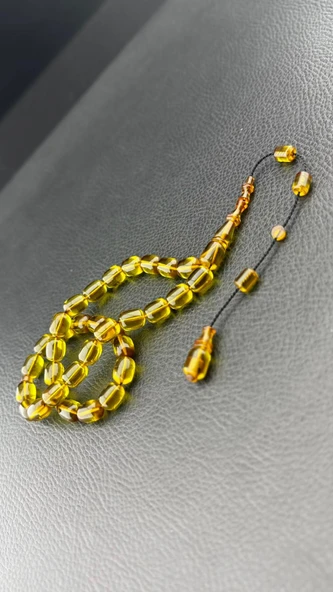 İmzalı Seri Zar Kehribar Tesbih Hcz-Model TKGKGF - Resim 3