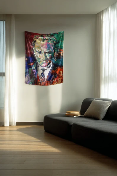 Medi Home Mustafa Kemal Atatürk Duvar Halısı Duvar Örtüsü - Resim 2