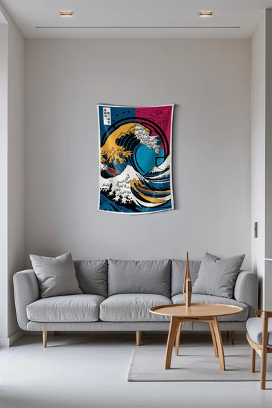 Medi Home The Great Wave Duvar Halısı Duvar Örtüsü ürün görseli 1