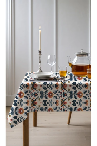 Medi Home Exclusive Series Flora Kadife Dokulu Dertsiz Masa Örtüsü ürün görseli 1