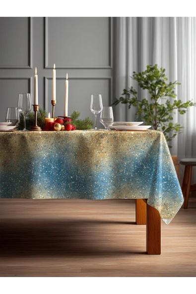 Medi Home Yılbaşı Altın Işıltı Deseni Masa Örtüsü ürün görseli 1