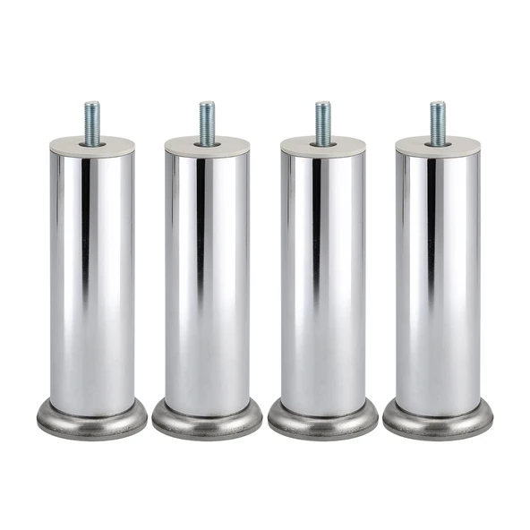 Krom Gümüş 4 ADET Metal 15 cm Mobilya Ayağı Modern Koltuk Kanepe Ayak Tv Ünite m8 Civatalı Ayakları ürün görseli 1