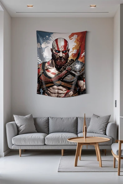 Medi Home God of War Kratos Duvar Halısı Duvar Örtüsü ürün görseli 1