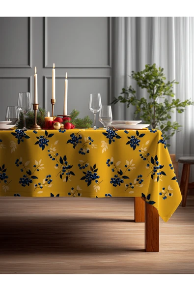 Medi Home Yılbaşı Altın Berry Dalları Masa Örtüsü ürün görseli 1
