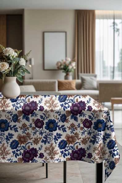 Medi Home Exclusive Series Soft Kadife Dokulu Dertsiz Masa Örtüsü - Resim 2