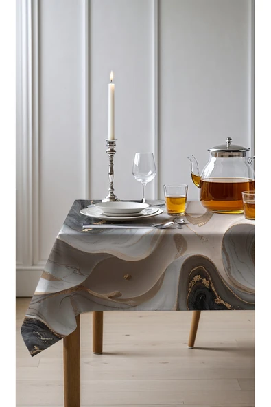 Medi Home Exclusive Series Nocturne Kadife Dokulu Dertsiz Masa Örtüsü ürün görseli 1