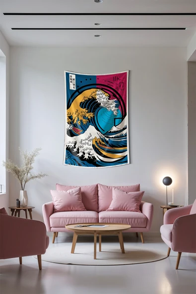 Medi Home The Great Wave Duvar Halısı Duvar Örtüsü - Resim 2
