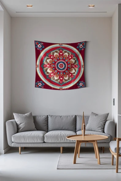 Medi Home GRACEFUL MANDALA DUVAR HALISI DUVAR ÖRTÜSÜ TAPESTRY - Resim 2