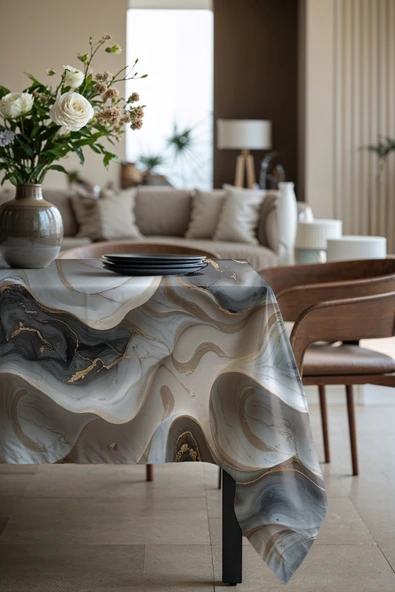 Medi Home Exclusive Series Nocturne Kadife Dokulu Dertsiz Masa Örtüsü - Resim 2