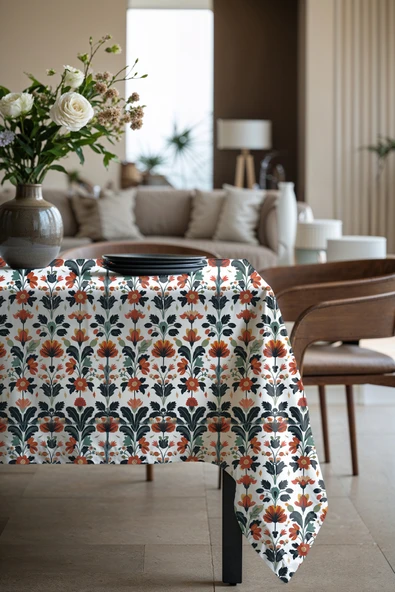 Medi Home Exclusive Series Florette Kadife Dokulu Dertsiz Masa Örtüsü - Resim 2