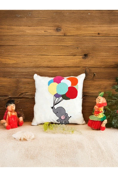 Medi Home Dekoratif Motifli El Yapımı Panç Kırlent Kılıfı - Resim 2