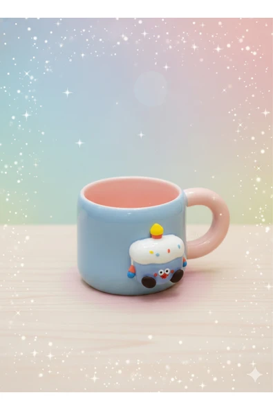 Bam Mıknatıslı Mumlu Pasta Figürlü Seramik Kupa ürün görseli 1