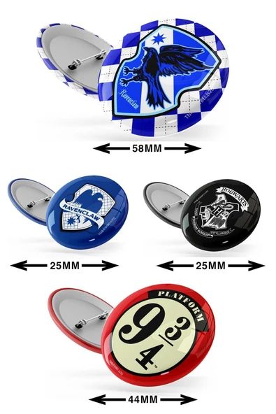 GiFi Rozet & Broş Harry Potter Ravenclaw 4 Adet Warner Bros. Lisanslı - Resim 5