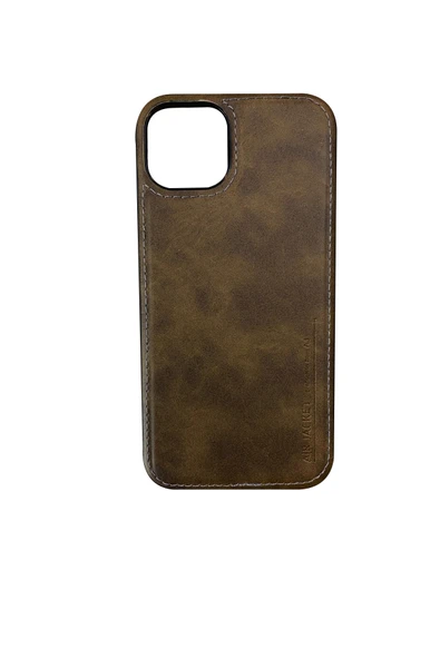 DEERDERİ İphone Hakiki Deri Koruyucu uyumlu Kılıf Iphone 13/14/15 - Resim 2