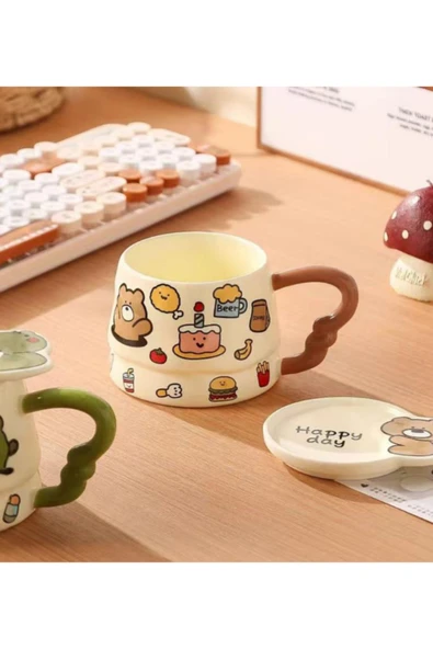 Bam Happy Day Hayvan Temalı Seramik Kupa - Resim 2