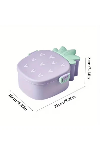 Dörtel Tedarik Ananas Görünümlü Çocuk Beslenme Çantası 3 Bölmeli Taşınabilir Yemek Kabı ürün görseli 1