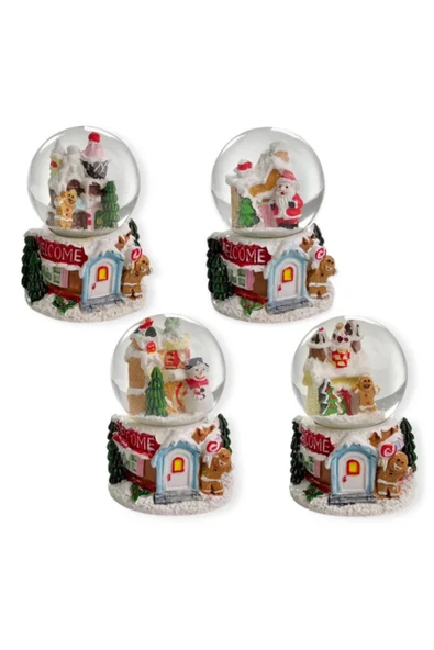 Dörtel Tedarik Pinky Bee Noel Kar Küresi Işıkları Yılbaşı Kar Küresi 8 cm 1756 - Resim 2