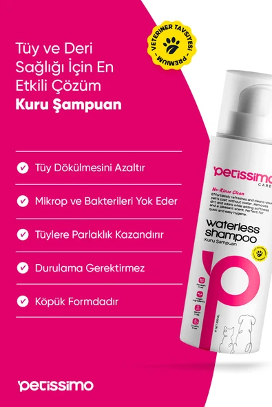 Petissimo Care Kuru Kedi Şampuanı - Bit Pire Kene Ve Parazit Önleyici - Tüy Dökülmesi Karşıtı - 200 ml - Resim 2