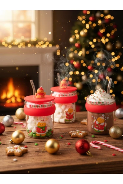 Tohana Yeni Yıl Pipetli Cam Kupa Kurabiye Adam ürün görseli 1