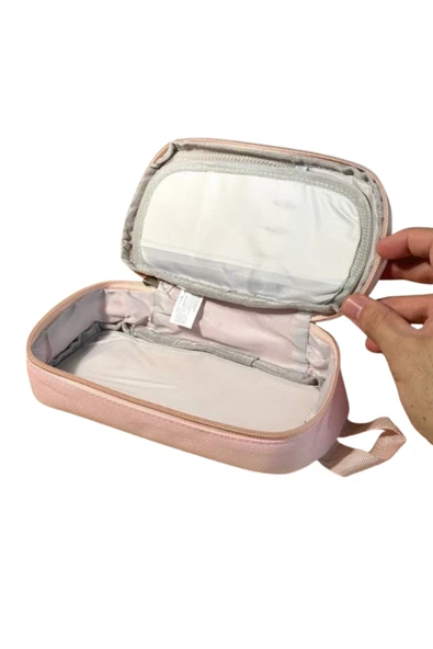 Dörtel Tedarik Elephant 2 Fermuarlı Kumaş Kalem Kutu Sarı Kalem Çantası - Resim 6