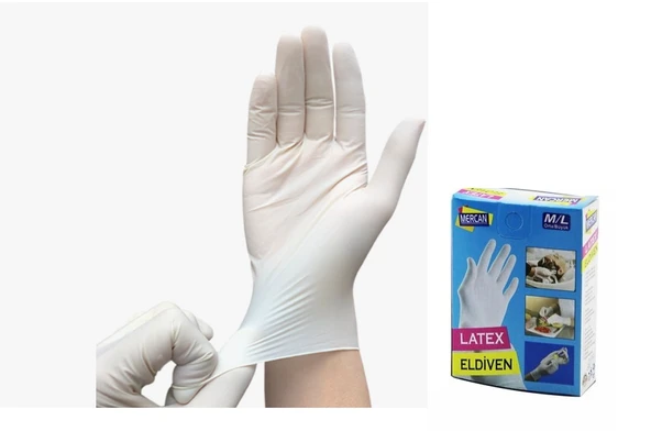 Eldiven Latex Eldiven Muayene Eldiveni M/L ürün görseli 1