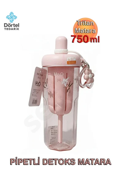 Tohana H2O Pipetli Tritan Detoks Matara - 750ml ürün görseli 1