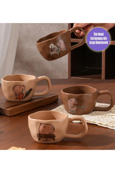 Bam Capybara Moments Temalı Seramik Kupa - Resim 8
