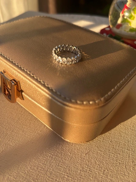 925 ayar taşlı gümüş yüzük no 10 - Resim 4