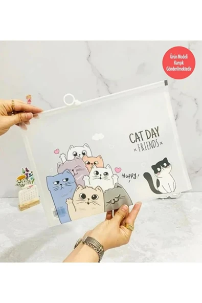 Dörtel Tedarik Kedi Tasarımlı A4 Dosya 1892 ürün görseli 1