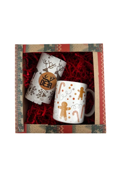 Dörtel Tedarik Yılbaşı Temalı Seramik Kupa, Mekanizmalı Hakiki Deri Cüzdan Hediye Seti (Kişiye Özel Baskı Yapılır) - Resim 2