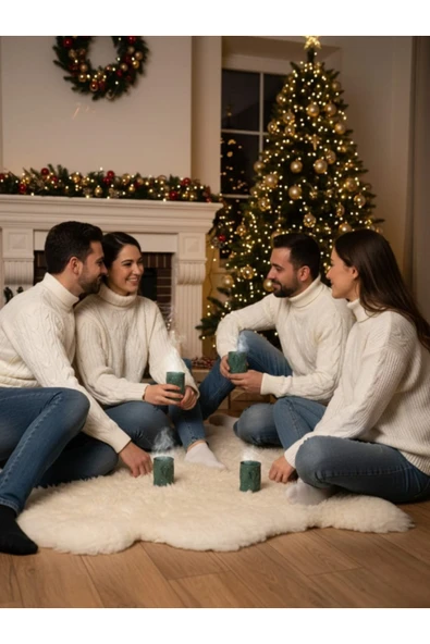 Dörtel Tedarik Handmade Geyik Desenli Porselen Kupa Yeşil - Resim 5