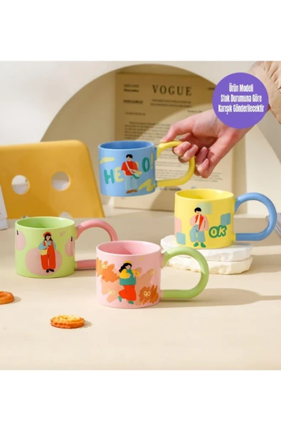 Dörtel Tedarik Kız ve Erkek Modelli Büyük Saplı Seramik Kupa 2001 ürün görseli 1