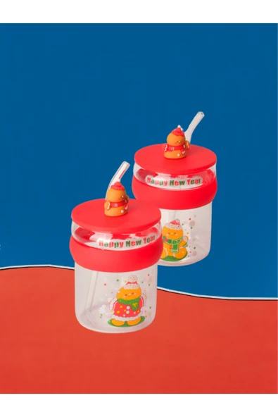 Tohana Yeni Yıl Pipetli Cam Kupa Kurabiye Adam - Resim 4