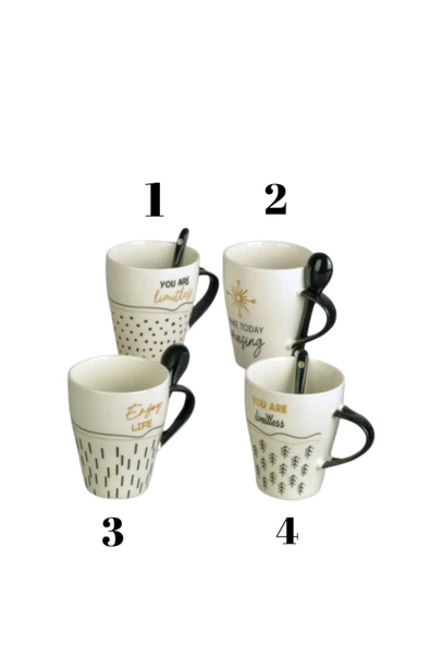 Tohana Motivasyon Hediyelik Kaşıklı Seramik Kupa - Resim 3