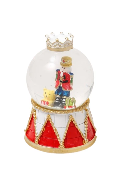 Dörtel Tedarik Parıldayan Beyaz Taçlı Sevimli Kar Küresi Fındıkkıran Yılbaşı Kar Küresi 8 cm 1751 - Resim 6