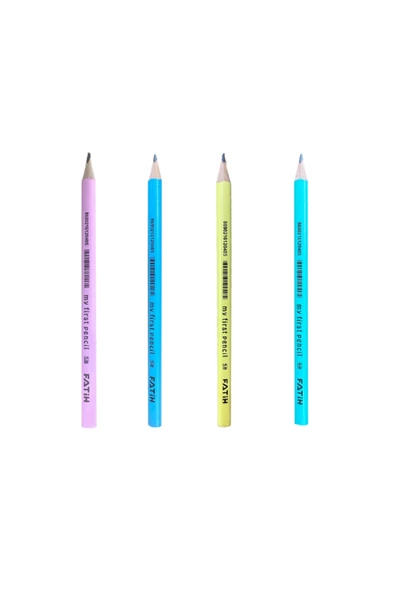 Fatih Kurşun Kalem Jumbo Üçgen Başlangıç Kalemi 4'lü Set Pembe, Sarı, Yeşil, Mavi - Resim 2