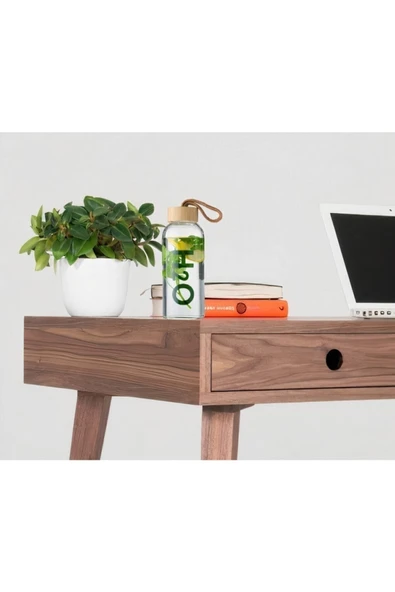 Tohana H2o Borosilikat Cam Matara Bambu Vakum Kapaklı Su Şişesi Suluk 600 M L. - Resim 5