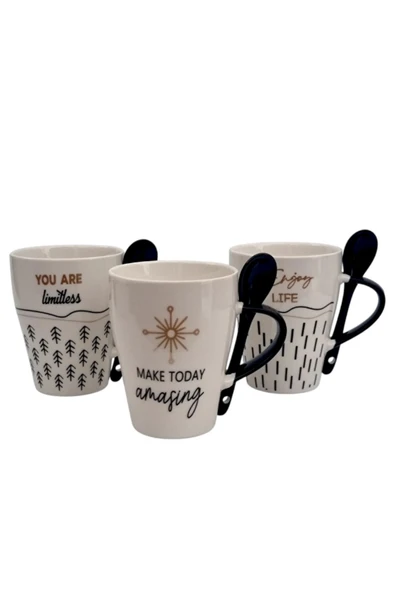 Tohana Motivasyon Hediyelik Kaşıklı Seramik Kupa - Resim 4