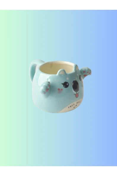 Tohana 3D Kucaklayan Hayvan Figürlü Seramik Kupa - Resim 2