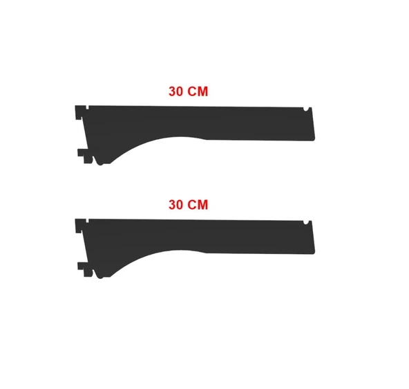 Konik Raf Destek Kolu - Siyah - 30 cm  2 Adet - Resim 2