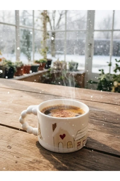 Dörtel Tedarik Handmade Yılbaşı Temalı Çok Desenli Porselen Kupa - Resim 2