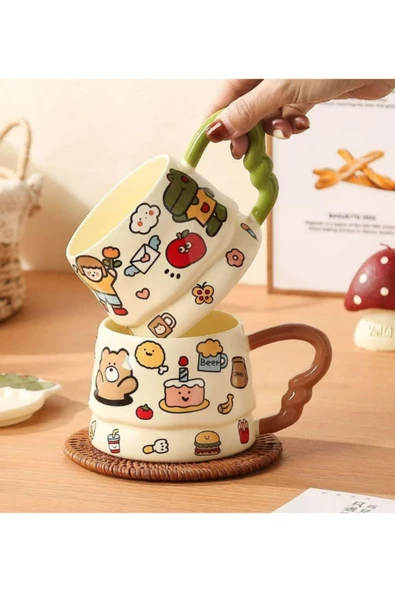 Bam Happy Day Hayvan Temalı Seramik Kupa - Resim 3