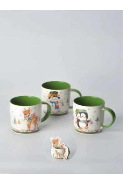 Tohana Yeni Yıl Temalı Özel Tasarım Kağıt Paketli Porselen Kupa - Resim 2