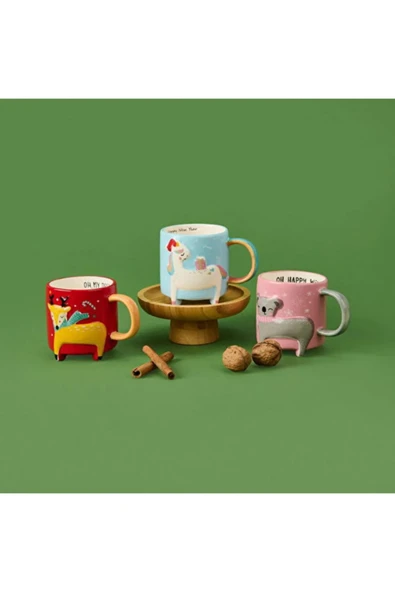 Tohana 3D Hayvan Figürlü Kış Temalı Seramik Kupa 420 ML - Resim 3