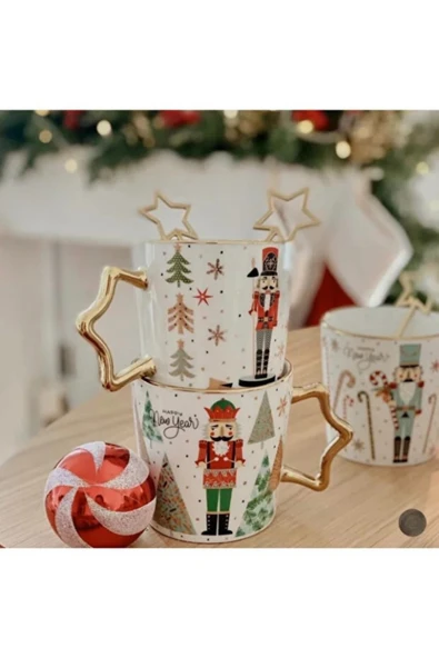 Tohana Kurşun Asker Yıldız Kaşıklı Porselen Kupa Star Solider 350 ML - Resim 4