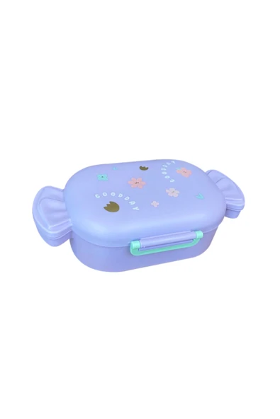 Dörtel Tedarik Sevimli Şeker Şekilli Çocuk Beslenme Kutusu Kaşıklı 2 Bölmeli Yemek Saklama Kabı - Resim 2