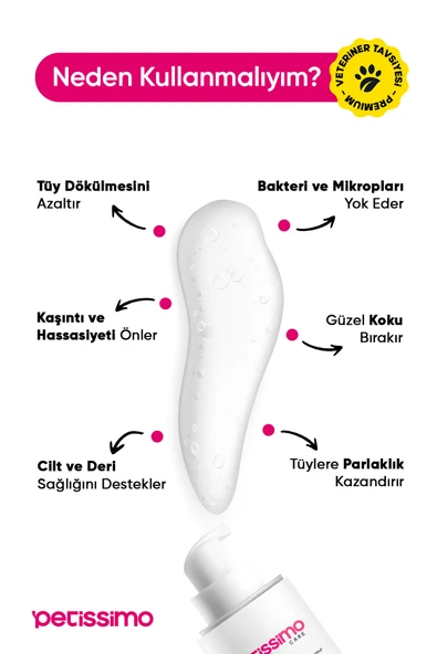 Petissimo Care Kuru Kedi Şampuanı - Bit Pire Kene Ve Parazit Önleyici - Tüy Dökülmesi Karşıtı - 200 ml - Resim 3
