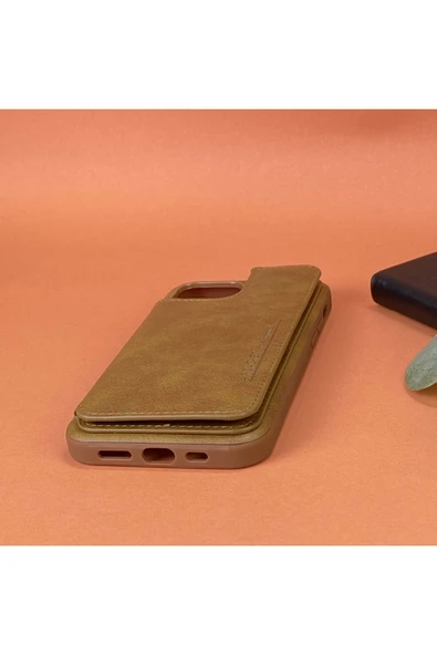 DEERDERİ Helen İphone Hakiki Deri Telefon Kılıfı Uyumlu Iphone 13/14/15 - Resim 3