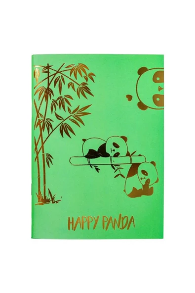 Dörtel Tedarik Happy Panda Mottolu Çizgisiz Defter ürün görseli 1